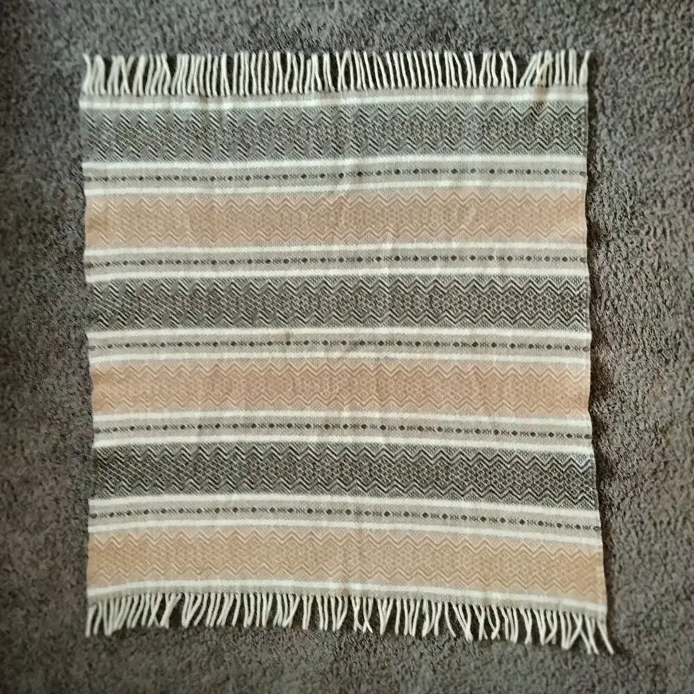 Vintage Faribo Wool Throw Blanket 42x43